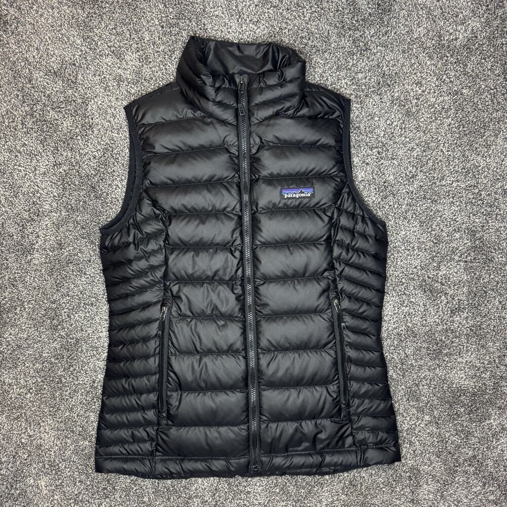 Patagonia Down Sweater Vest Womens XS Black Full Zip Quilted Puffer Lightweight